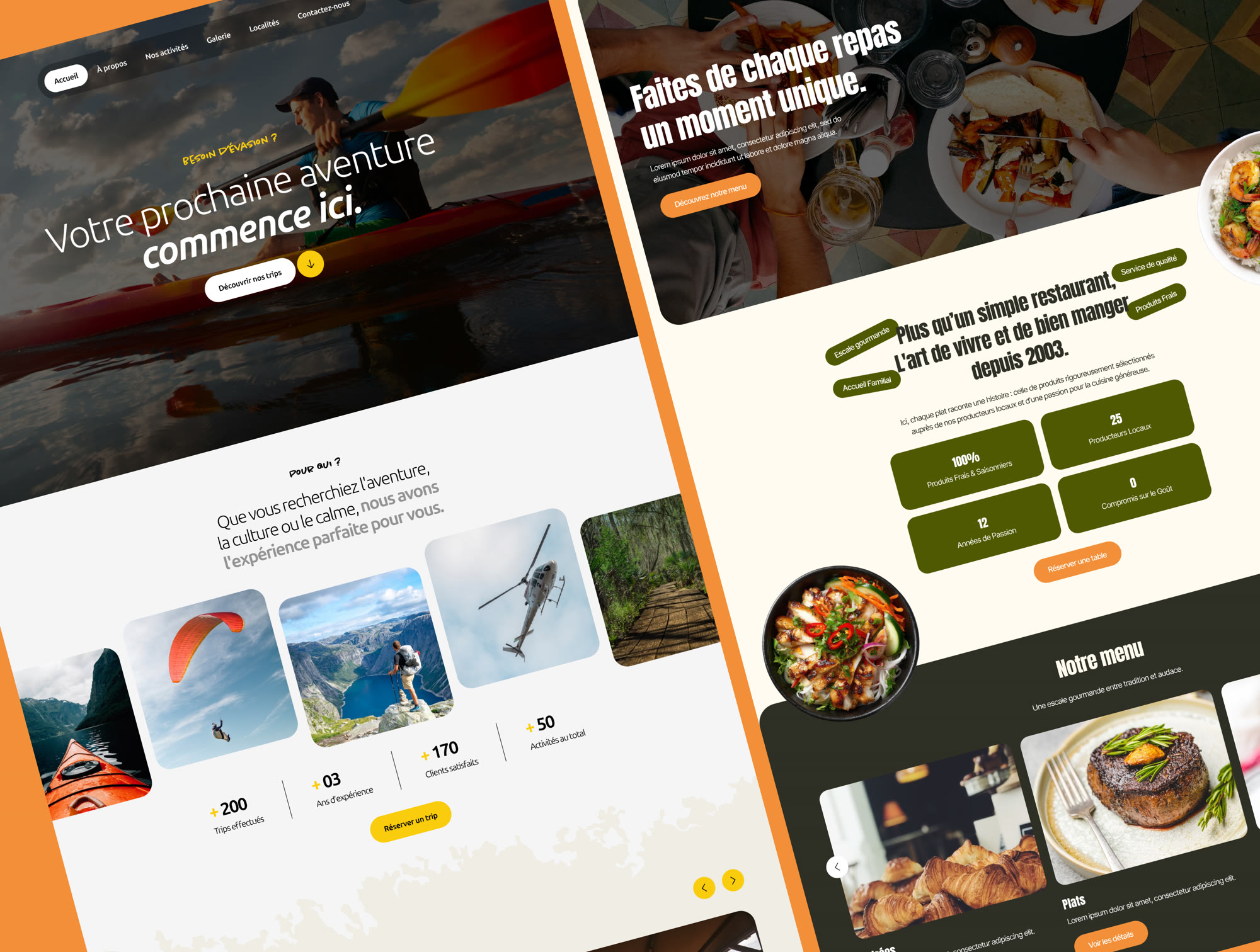 Huit designs de sites vitrines
