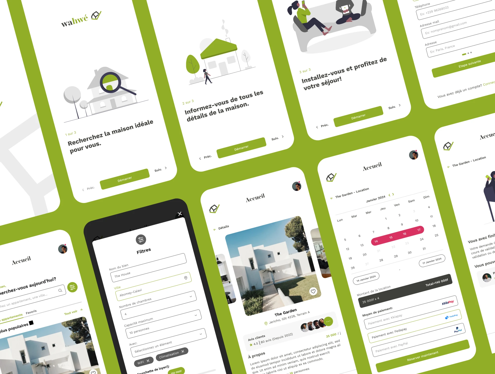 Interfaces de l’application Wahwé